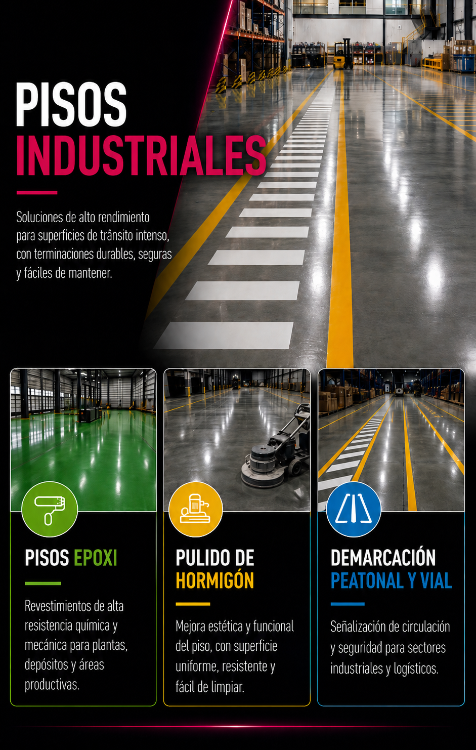 Pisos industriales y demarcación